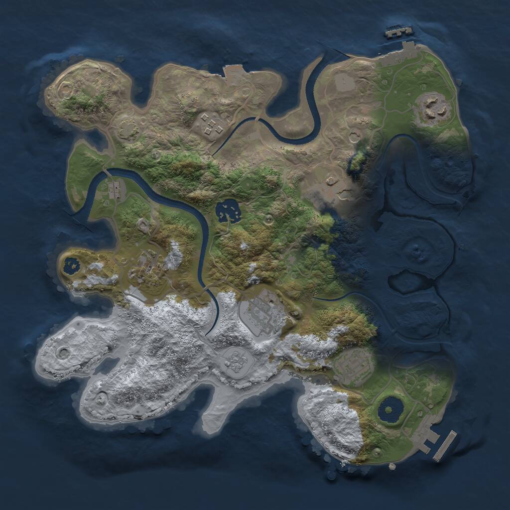 Rust Map: Procedural Map, Size: 3000, Seed: 7856, 13 Monuments