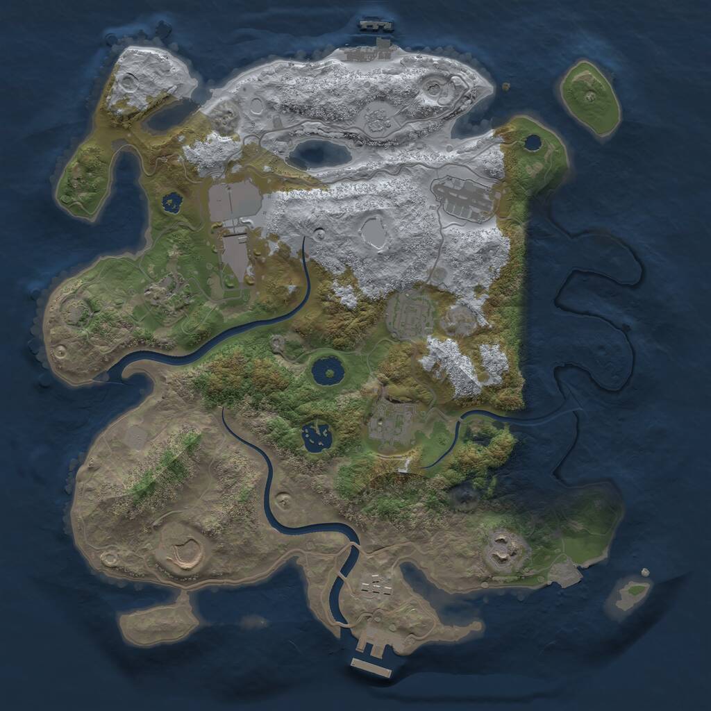 Rust Map: Procedural Map, Size: 3500, Seed: 1092837, 15 Monuments