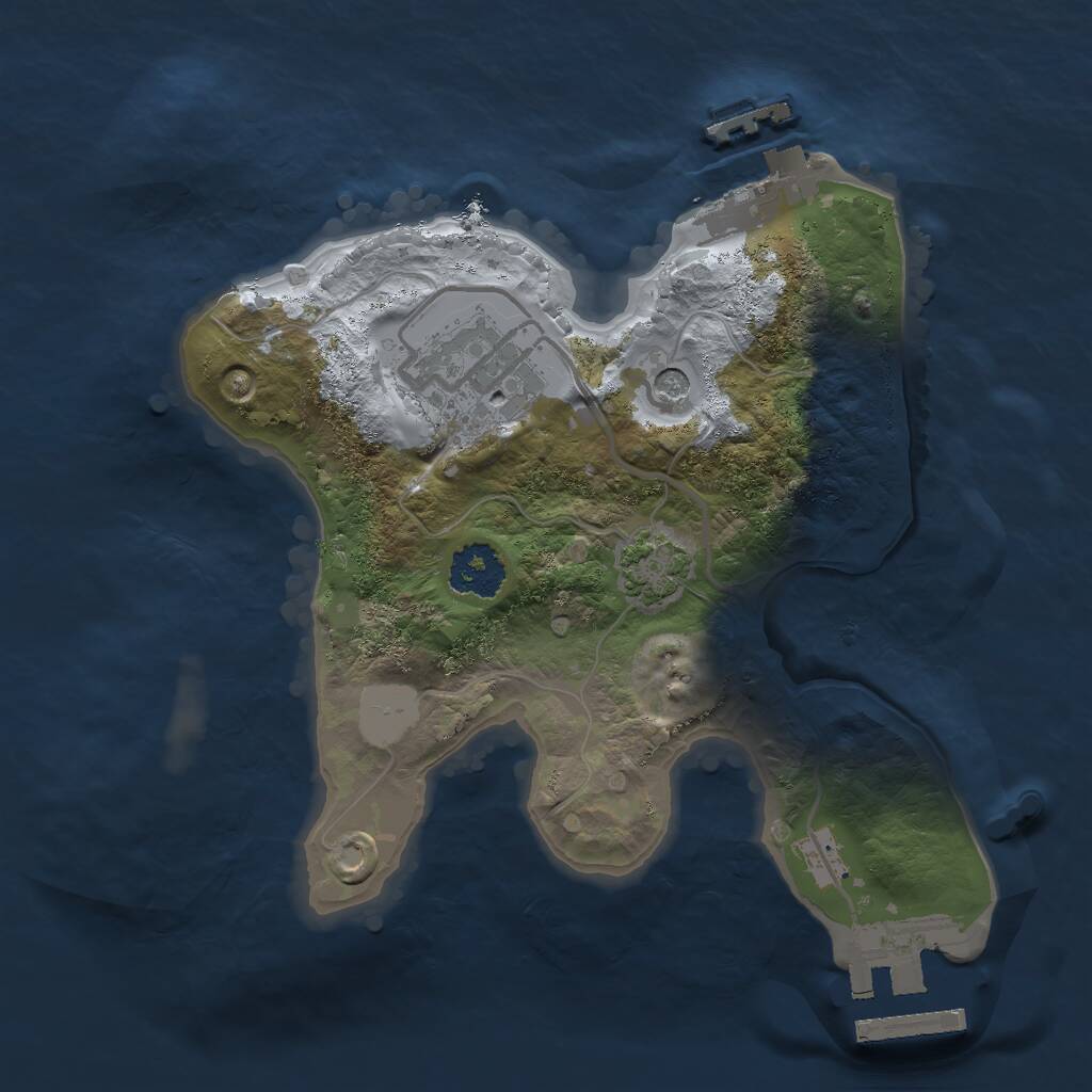 Rust Map: Procedural Map, Size: 2000, Seed: 1679866213, 6 Monuments