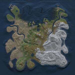 Thumbnail Rust Map: Procedural Map, Size: 3500, Seed: 13151, 14 Monuments