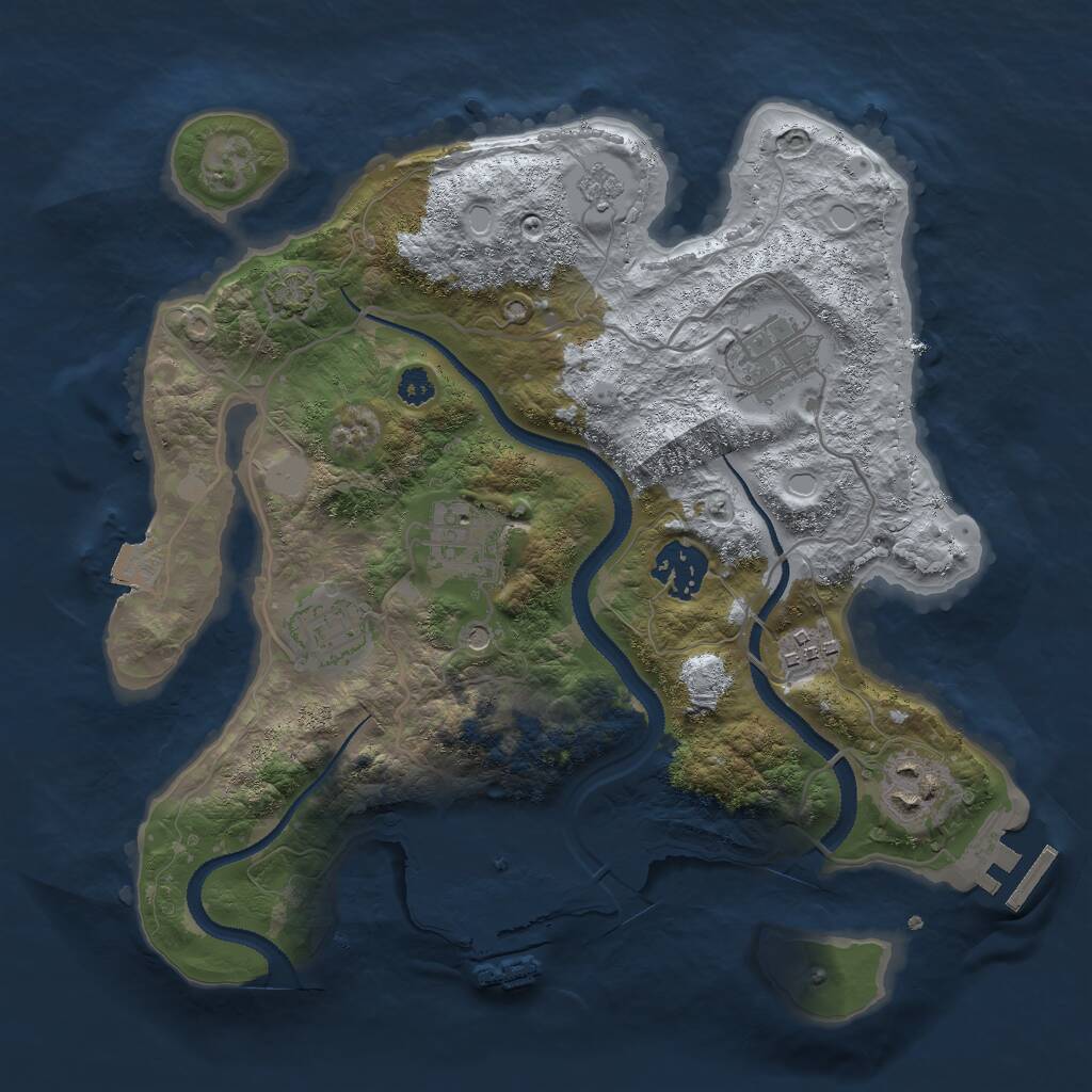 Rust Map: Procedural Map, Size: 3000, Seed: 7652384, 12 Monuments