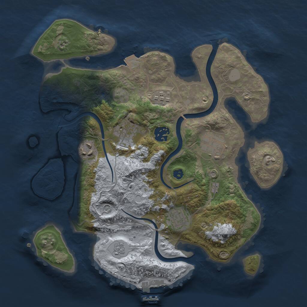 Rust Map: Procedural Map, Size: 3000, Seed: 15753, 10 Monuments