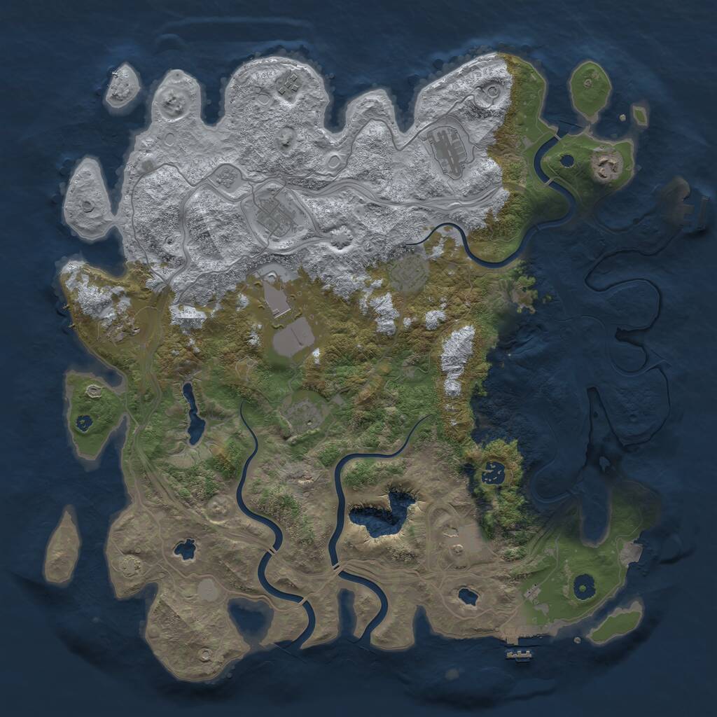 Rust Map: Procedural Map, Size: 4500, Seed: 1973238458, 16 Monuments