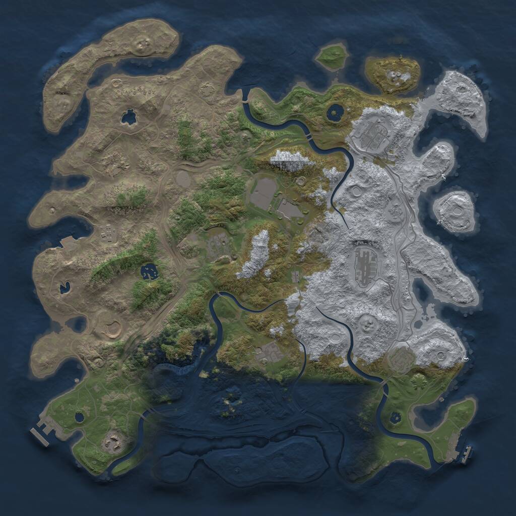 Rust Map: Procedural Map, Size: 4500, Seed: 1646359624, 17 Monuments