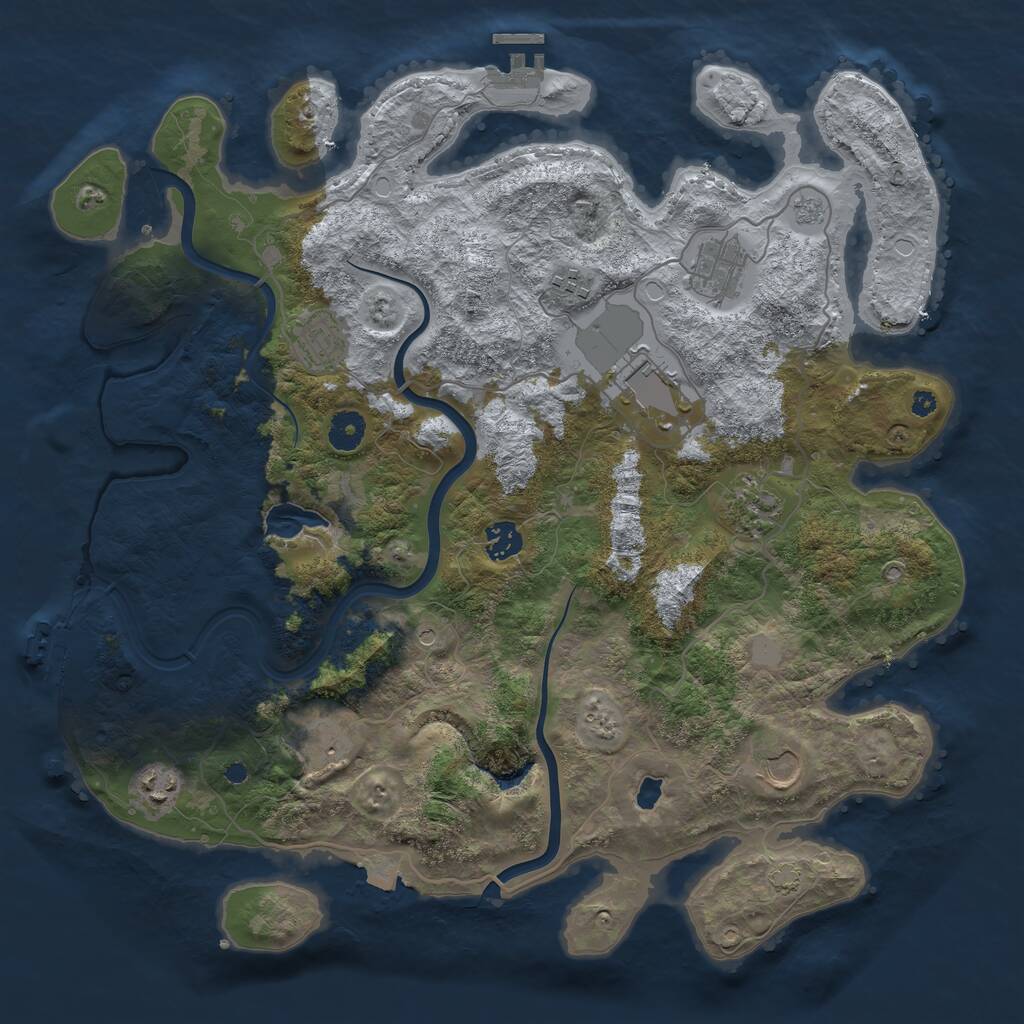 Rust Map: Procedural Map, Size: 4000, Seed: 918848214, 15 Monuments