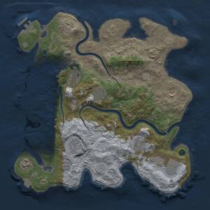 Thumbnail Rust Map: Procedural Map, Size: 3500, Seed: 55183684, 14 Monuments