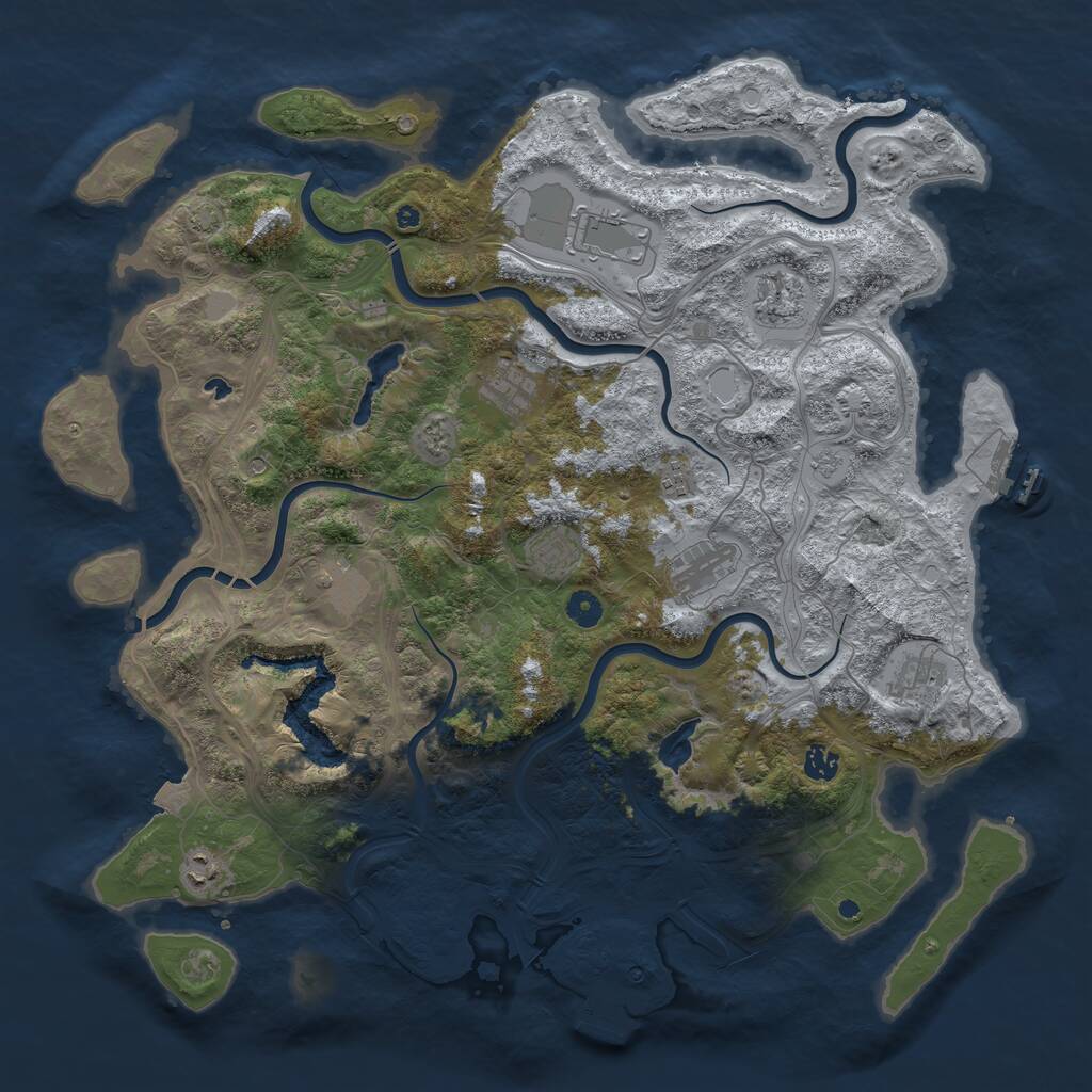 Rust Map: Procedural Map, Size: 4600, Seed: 31616, 16 Monuments