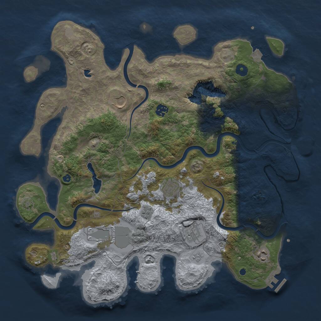 Rust Map: Procedural Map, Size: 4000, Seed: 774762328, 12 Monuments