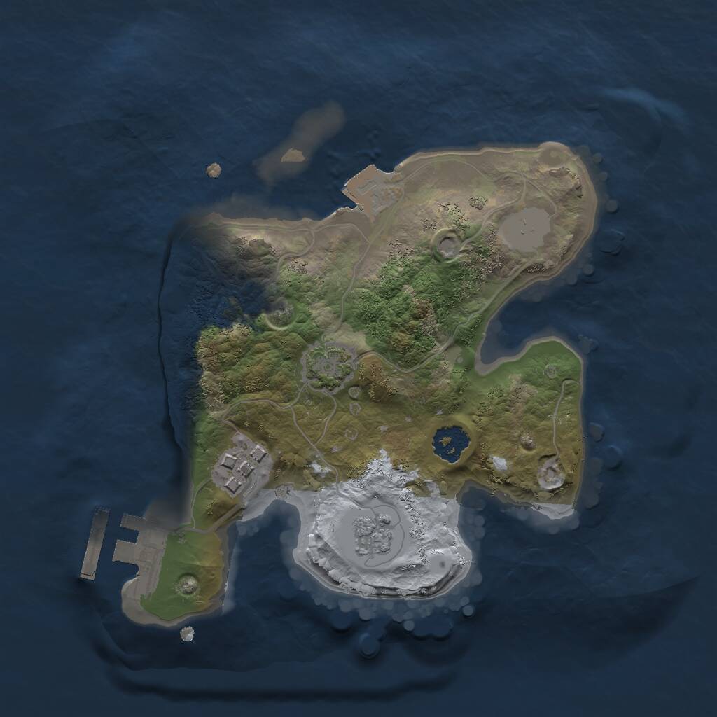 Rust Map: Procedural Map, Size: 2000, Seed: 874096, 5 Monuments