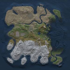 Thumbnail Rust Map: Procedural Map, Size: 3500, Seed: 445708, 16 Monuments