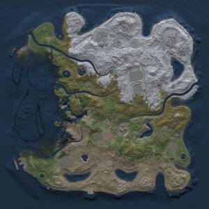 Thumbnail Rust Map: Procedural Map, Size: 4000, Seed: 579719469, 15 Monuments
