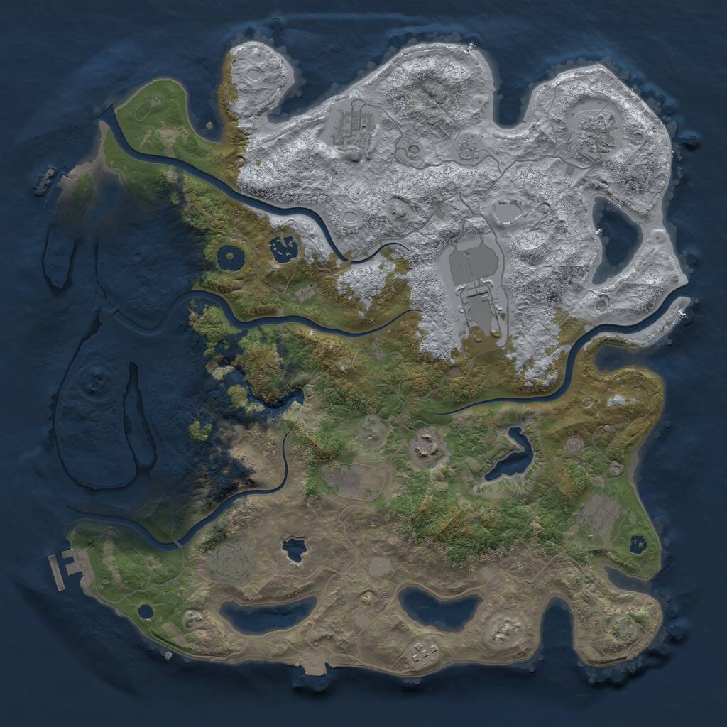Rust Map: Procedural Map, Size: 4000, Seed: 579719469, 15 Monuments