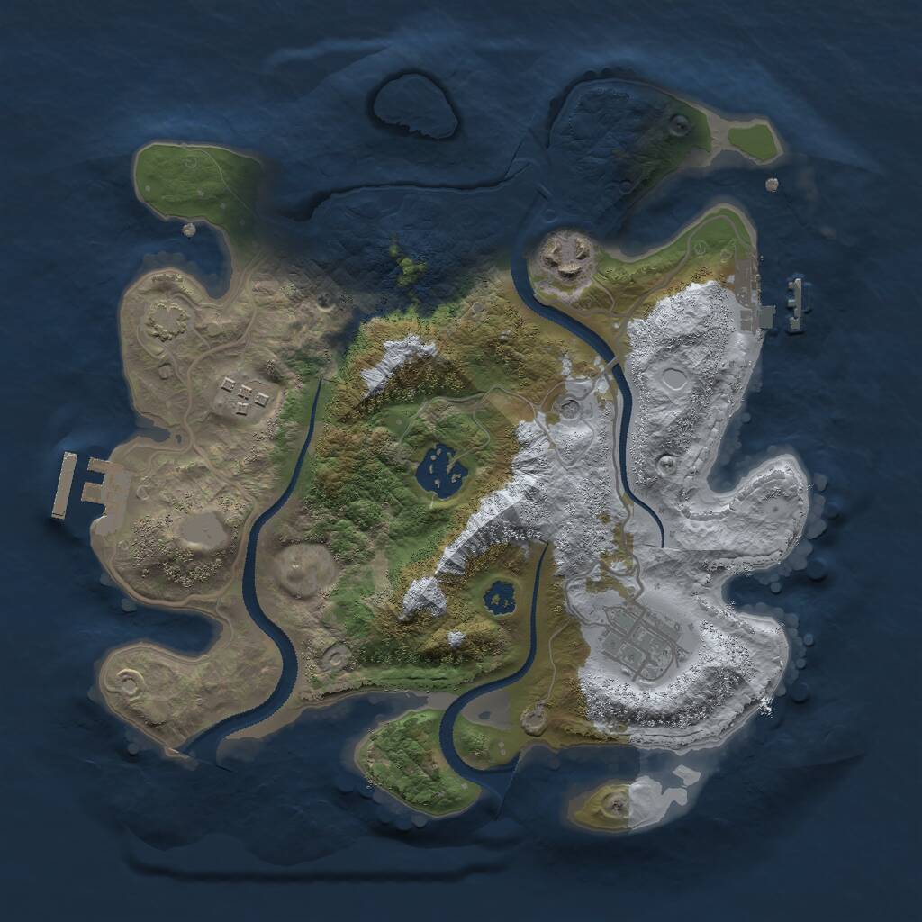 Rust Map: Procedural Map, Size: 2800, Seed: 1570609774, 9 Monuments