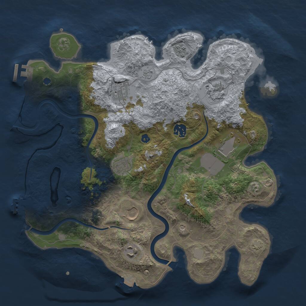 Rust Map: Procedural Map, Size: 3500, Seed: 1875812443, 14 Monuments