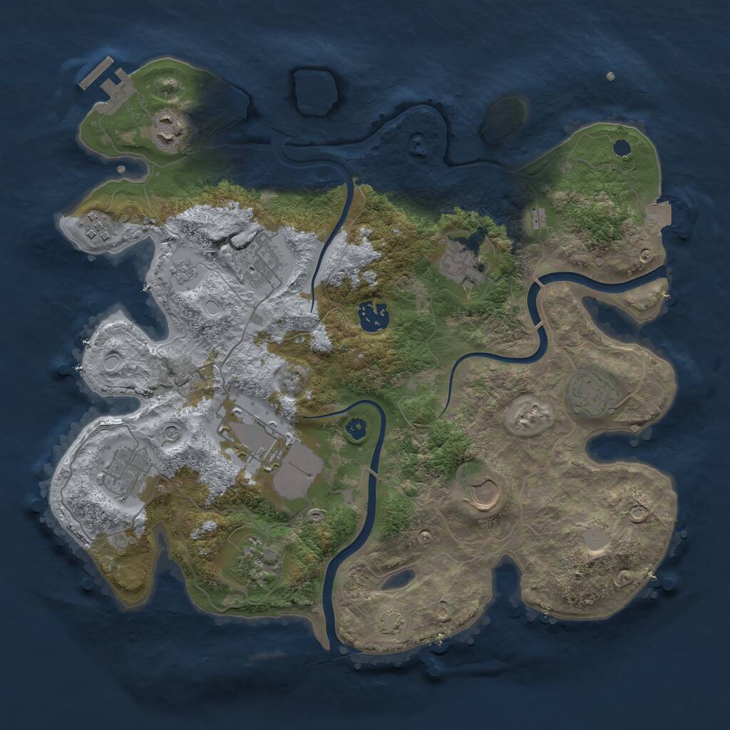Rust Map: Procedural Map, Size: 3500, Seed: 137339954, 15 Monuments
