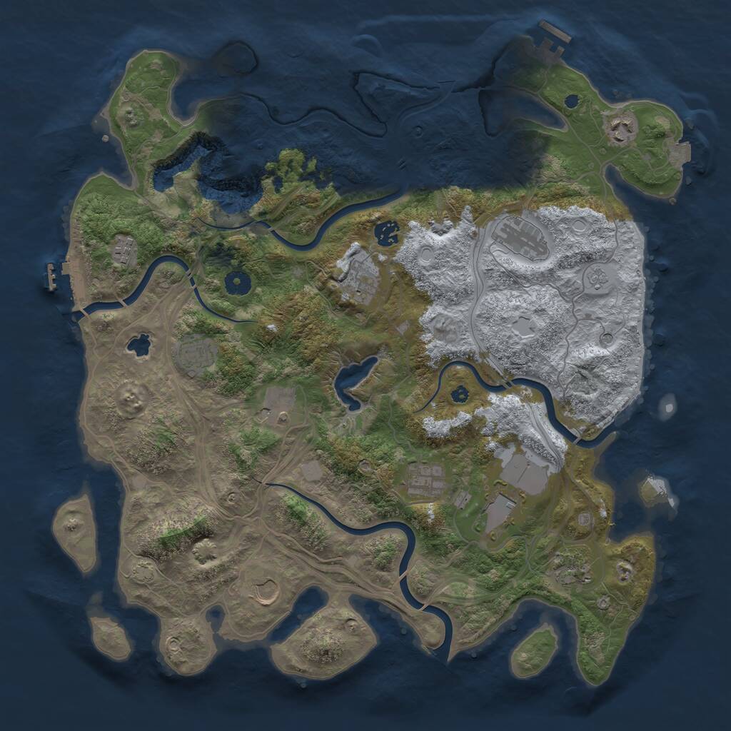 Rust Map: Procedural Map, Size: 4250, Seed: 1476093424, 17 Monuments