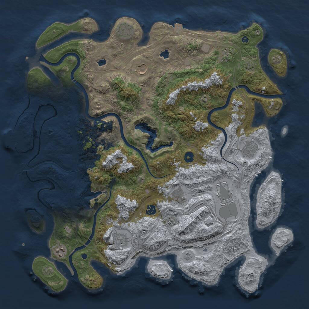 Rust Map: Procedural Map, Size: 4500, Seed: 770071238, 15 Monuments