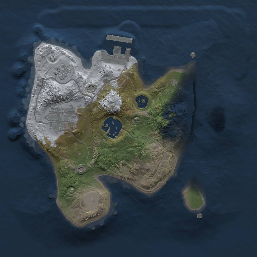 Rust Map: Procedural Map, Size: 2000, Seed: 1473825170, 5 Monuments