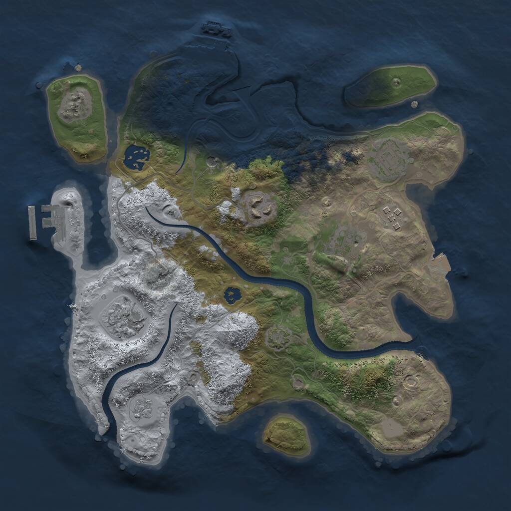 Rust Map: Procedural Map, Size: 3000, Seed: 17060, 12 Monuments