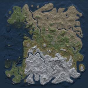 Thumbnail Rust Map: Procedural Map, Size: 6000, Seed: 167846051, 17 Monuments
