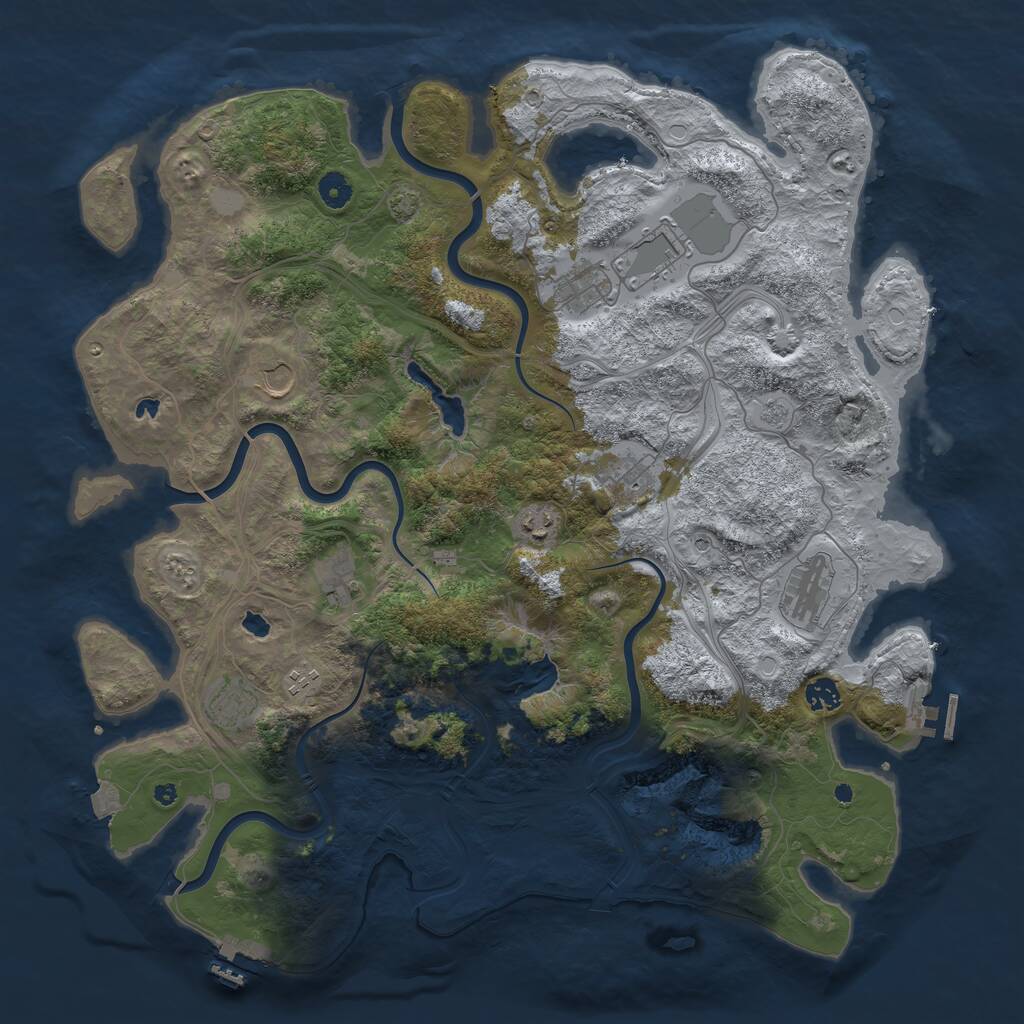 Rust Map: Procedural Map, Size: 4500, Seed: 1764937575, 16 Monuments