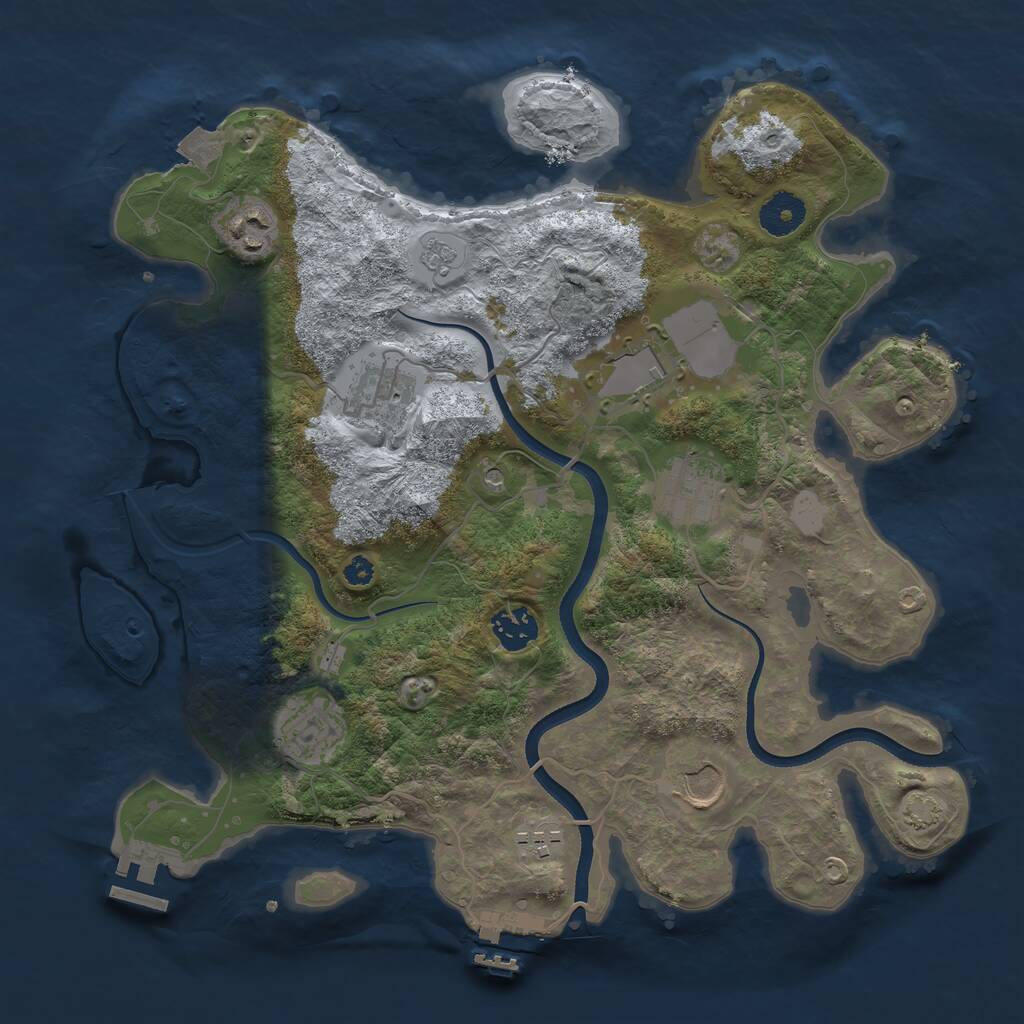 Rust Map: Procedural Map, Size: 3500, Seed: 500978612, 14 Monuments