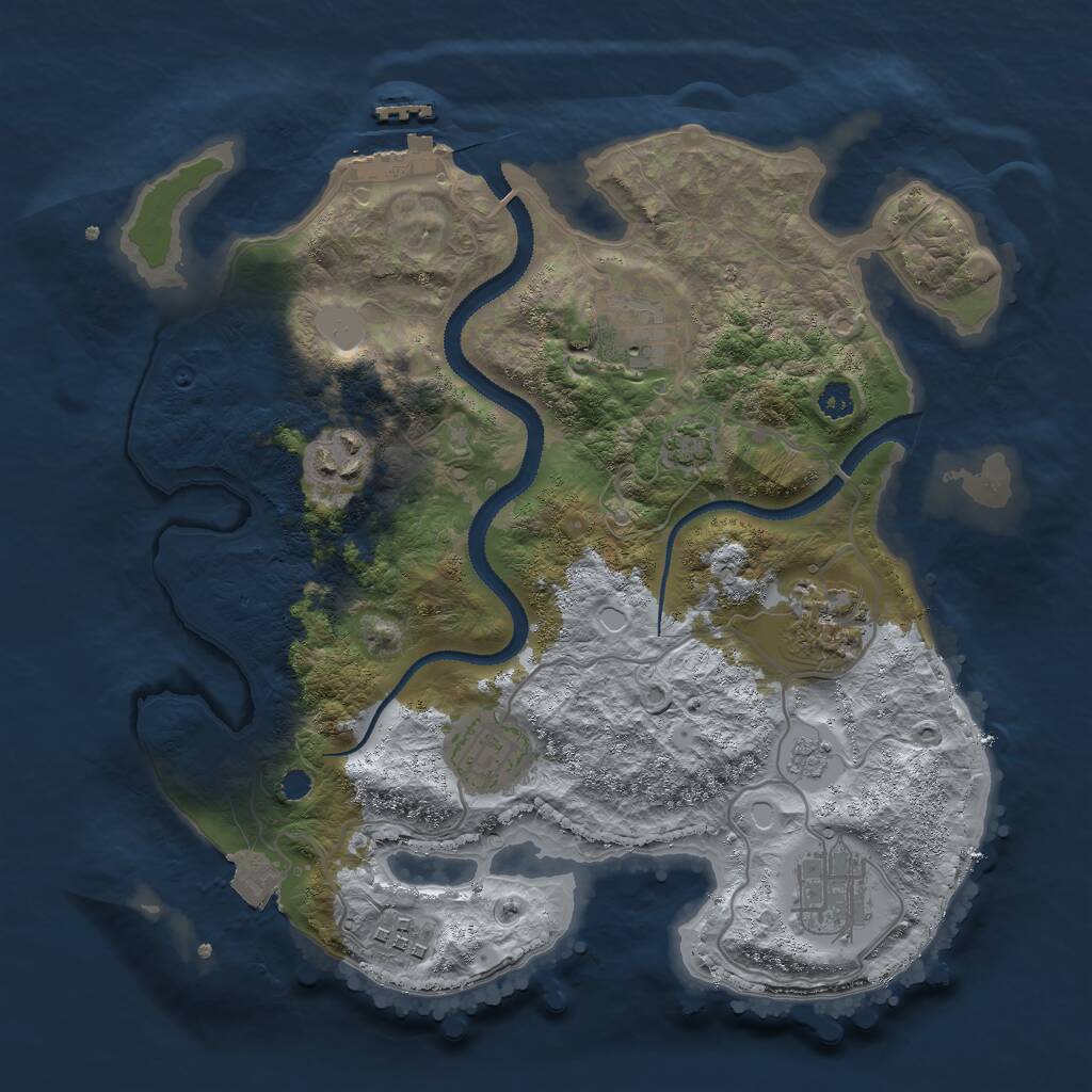 Rust Map: Procedural Map, Size: 3000, Seed: 482254, 10 Monuments