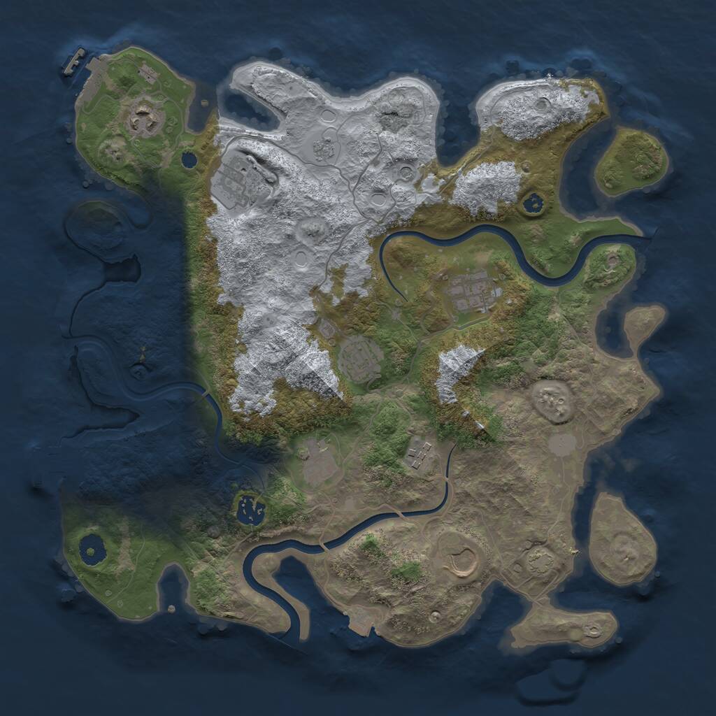 Rust Map: Procedural Map, Size: 3700, Seed: 29157929, 14 Monuments