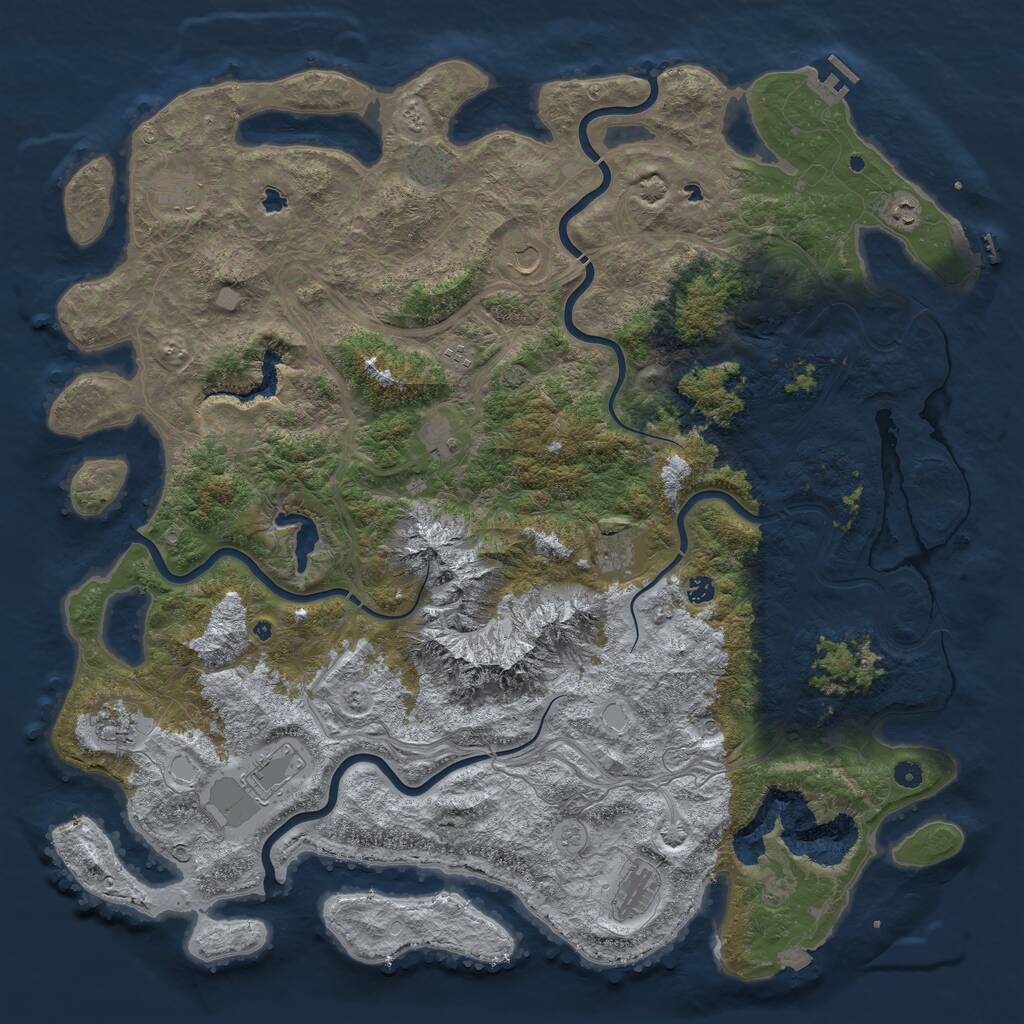 Rust Map: Procedural Map, Size: 5500, Seed: 26, 17 Monuments