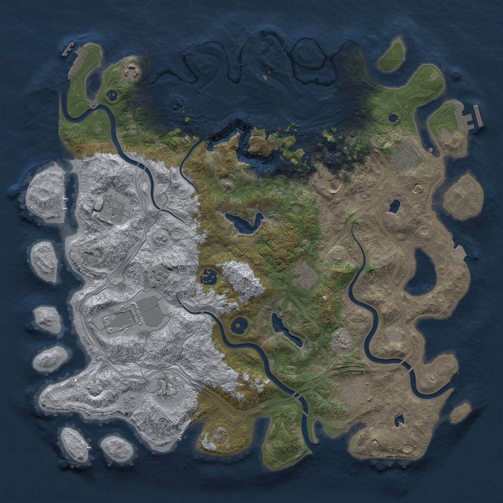 Rust Map: Procedural Map, Size: 4500, Seed: 1862446979, 16 Monuments