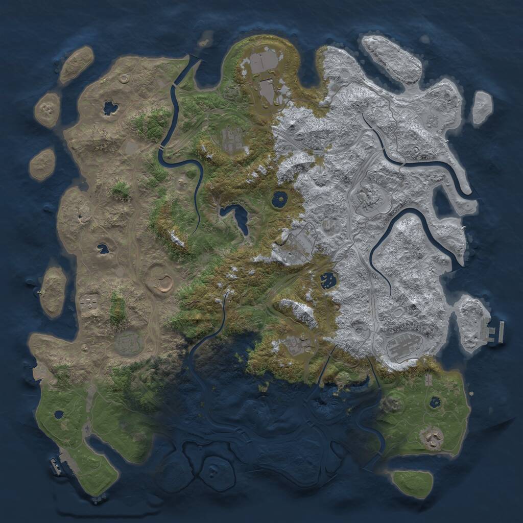 Rust Map: Procedural Map, Size: 4800, Seed: 702657305, 17 Monuments