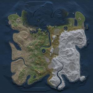 Thumbnail Rust Map: Procedural Map, Size: 3500, Seed: 17623, 15 Monuments