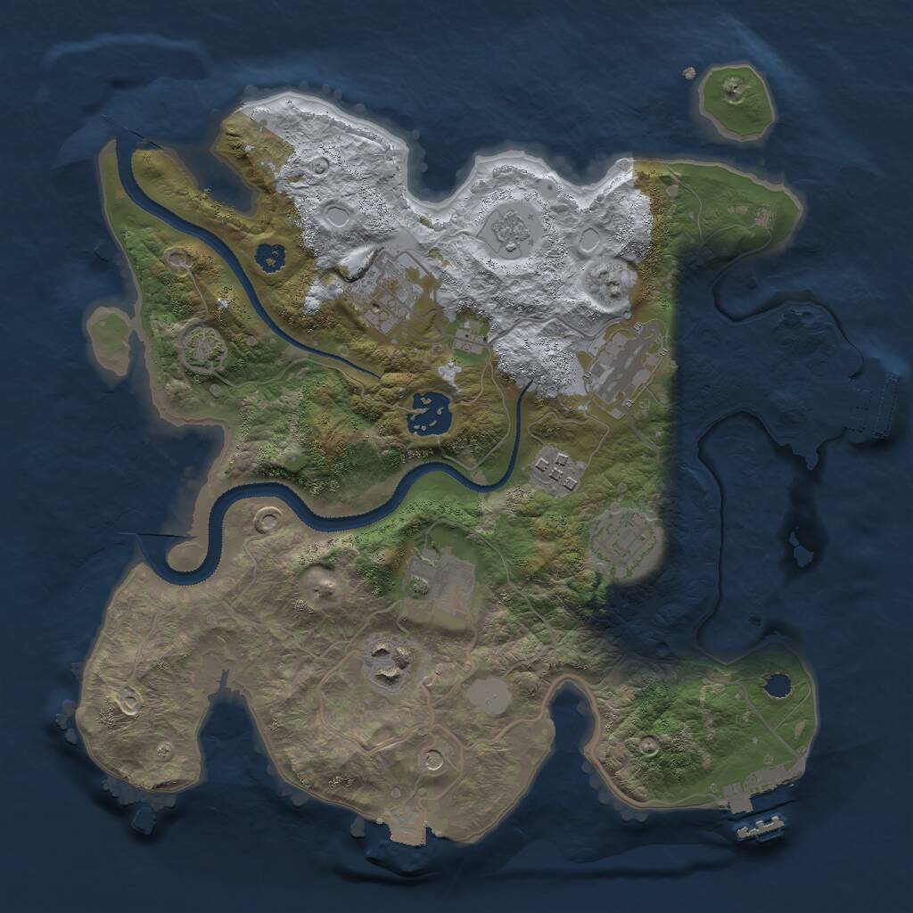 Rust Map: Procedural Map, Size: 3000, Seed: 1814145129, 13 Monuments