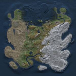 Thumbnail Rust Map: Procedural Map, Size: 3700, Seed: 1874170828, 16 Monuments