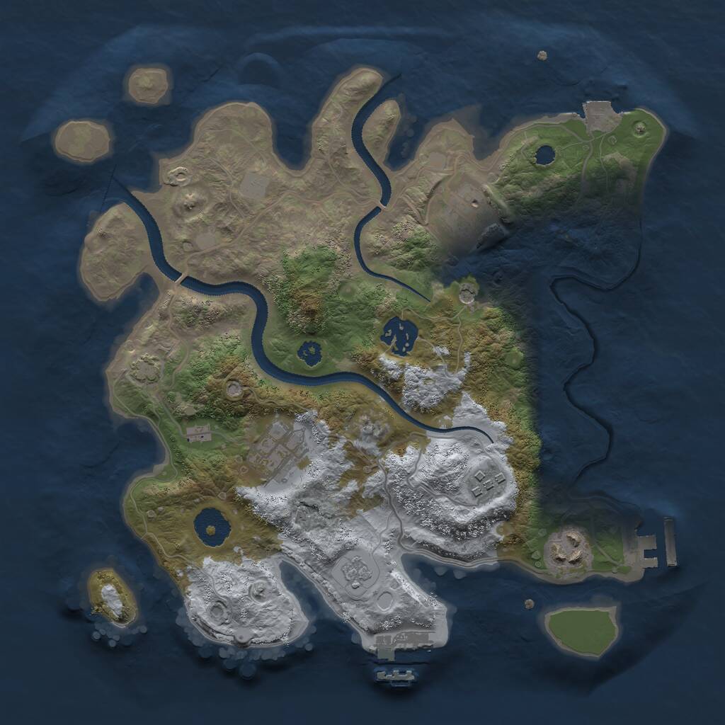 Rust Map: Procedural Map, Size: 3000, Seed: 1229699005, 11 Monuments