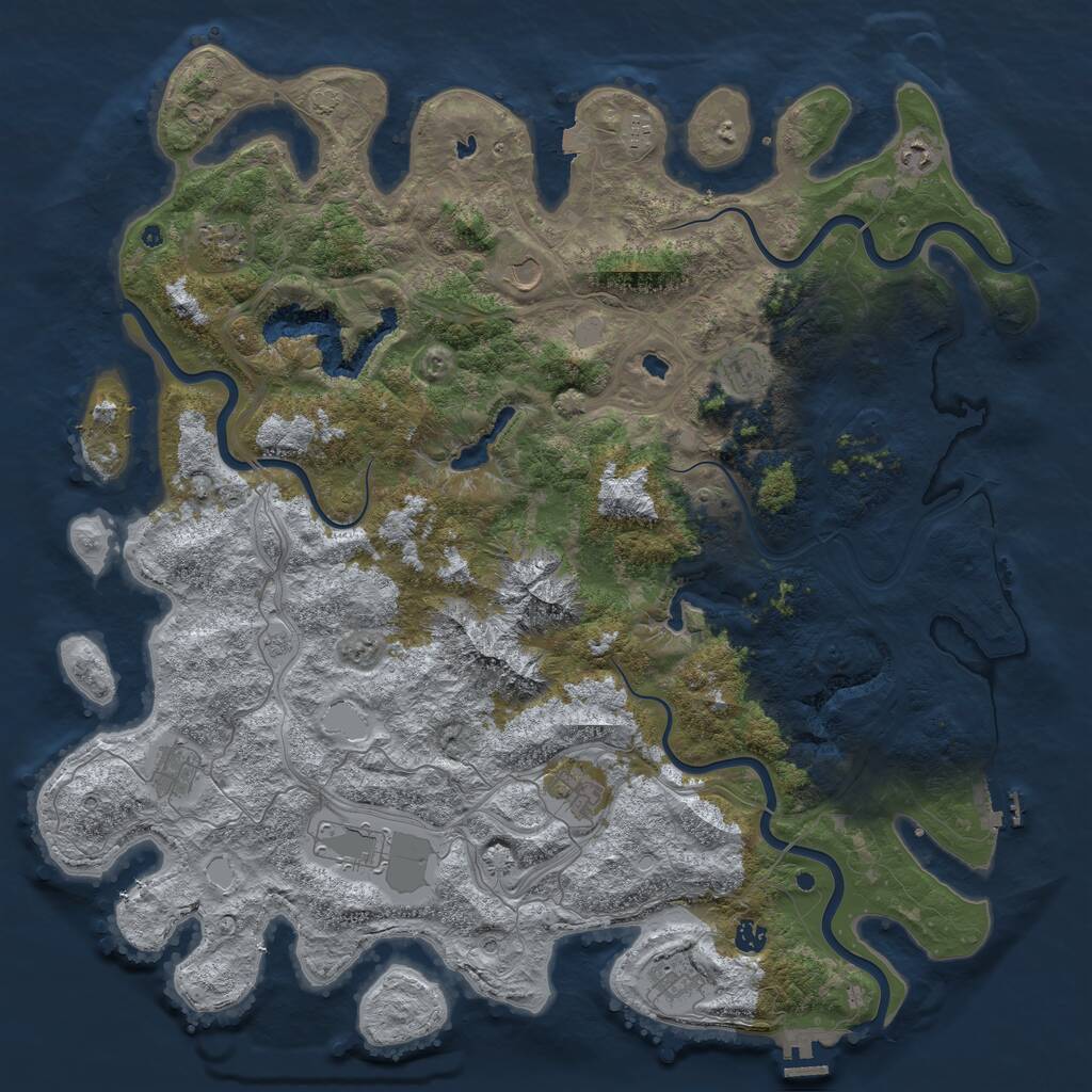 Rust Map: Procedural Map, Size: 5000, Seed: 1889593517, 16 Monuments