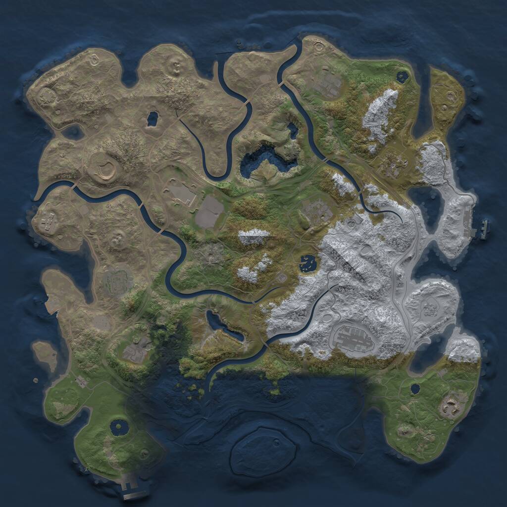 Rust Map: Procedural Map, Size: 4250, Seed: 1607947881, 17 Monuments