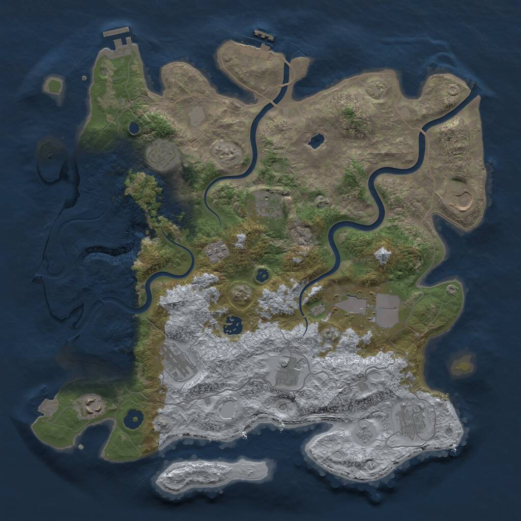 Rust Map: Procedural Map, Size: 4000, Seed: 1397229347, 16 Monuments