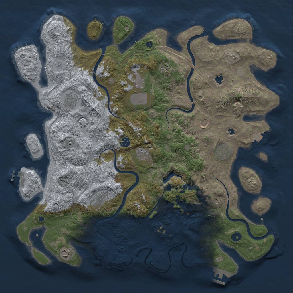 Rust Map: Procedural Map, Size: 4500, Seed: 78869, 16 Monuments