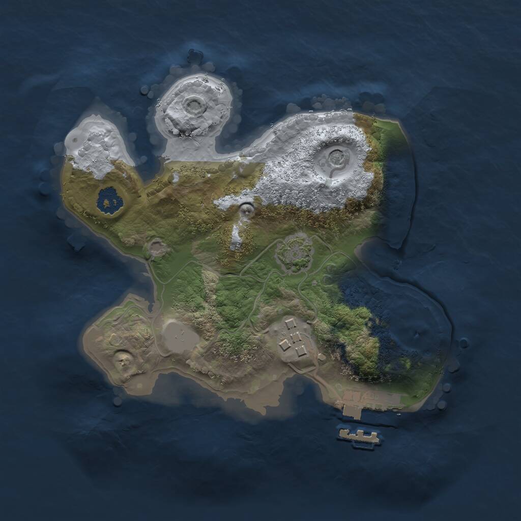 Rust Map: Procedural Map, Size: 2000, Seed: 1460446511, 5 Monuments