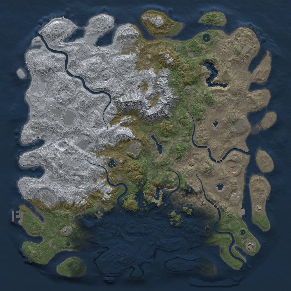 Rust Map: Procedural Map, Size: 5500, Seed: 12, 17 Monuments