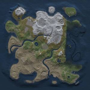 Thumbnail Rust Map: Procedural Map, Size: 3500, Seed: 1054141159, 13 Monuments