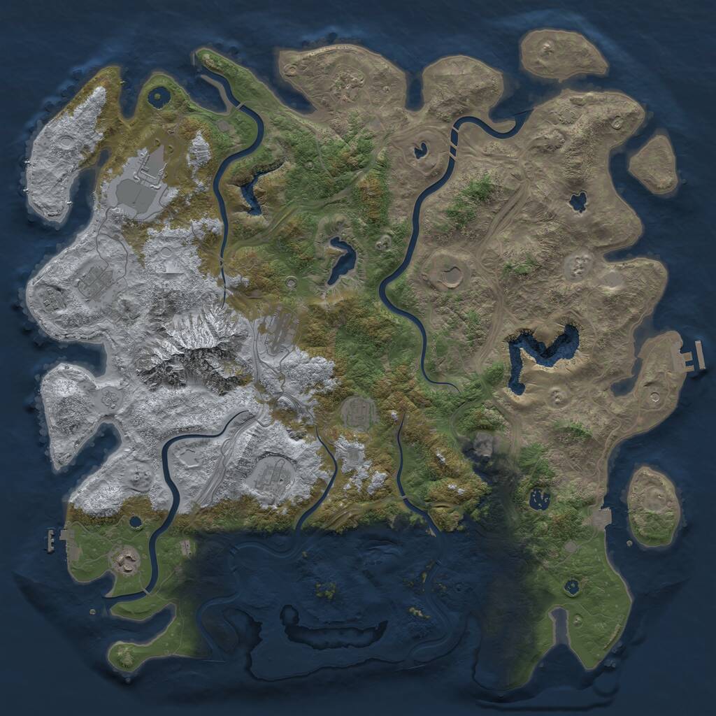 Rust Map: Procedural Map, Size: 5000, Seed: 37175, 17 Monuments