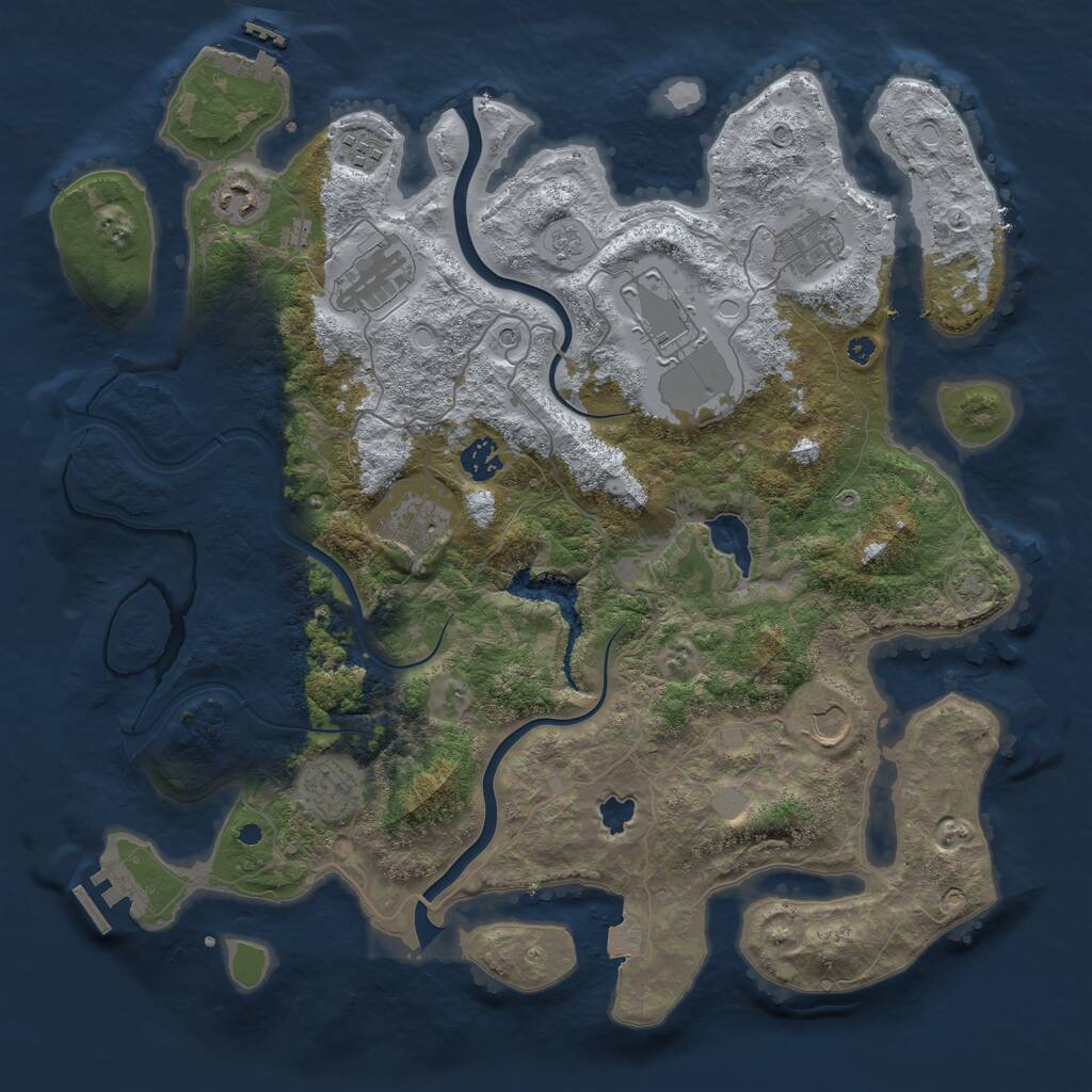Rust Map: Procedural Map, Size: 4000, Seed: 1962183905, 15 Monuments