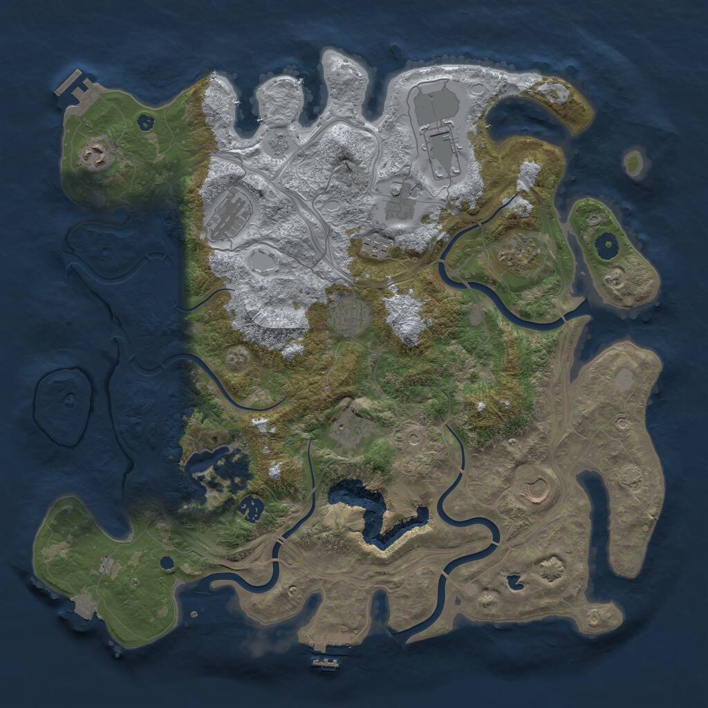 Rust Map: Procedural Map, Size: 4250, Seed: 9183100, 16 Monuments