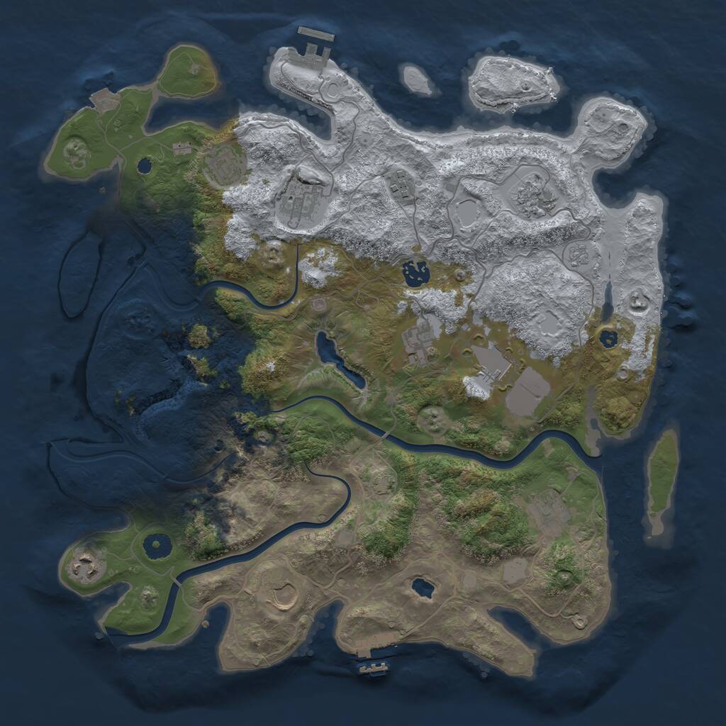 Rust Map: Procedural Map, Size: 4000, Seed: 382101117, 16 Monuments