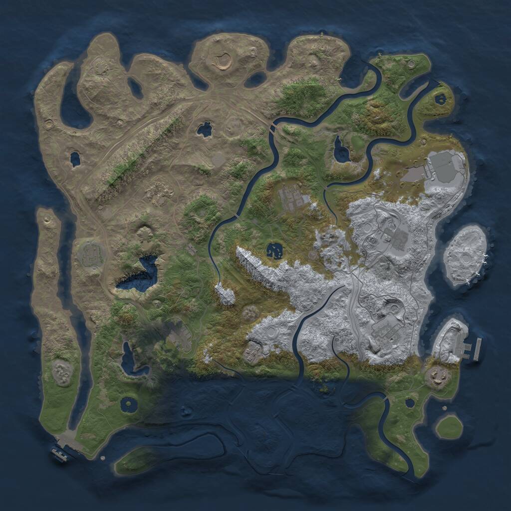 Rust Map: Procedural Map, Size: 4500, Seed: 1532585646, 16 Monuments