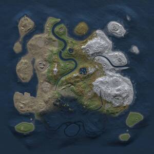 Thumbnail Rust Map: Procedural Map, Size: 3000, Seed: 1350178576, 8 Monuments