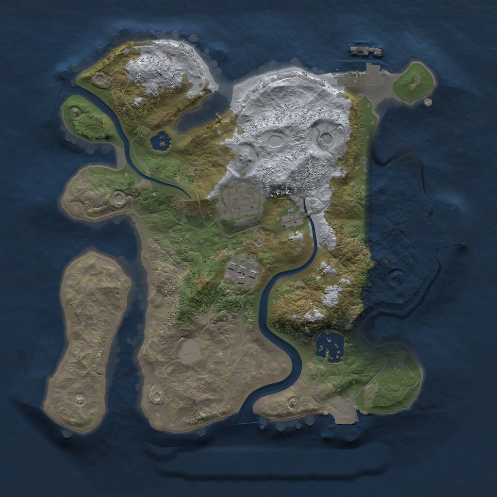 Rust Map: Procedural Map, Size: 2500, Seed: 91132, 7 Monuments