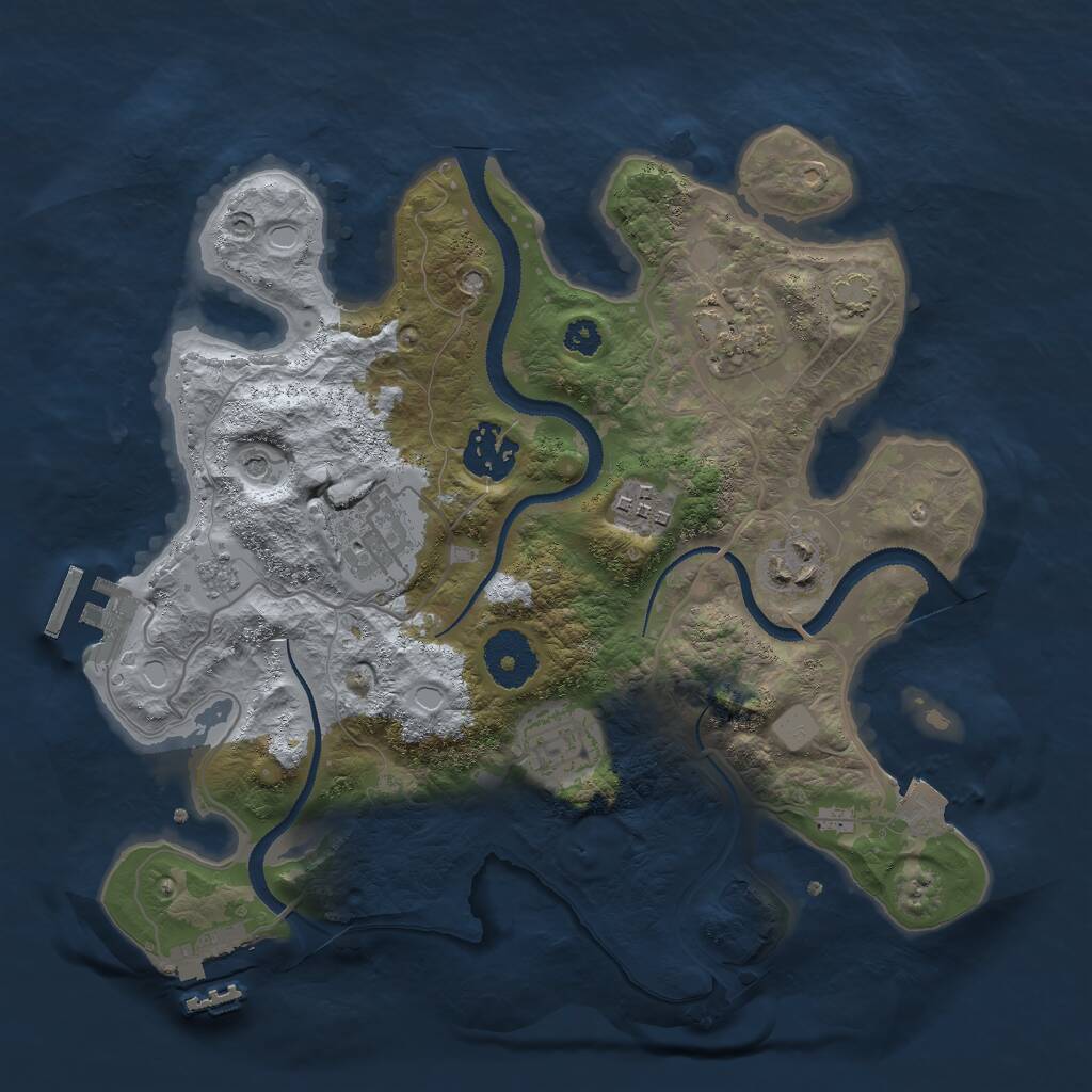 Rust Map: Procedural Map, Size: 3000, Seed: 72959, 12 Monuments